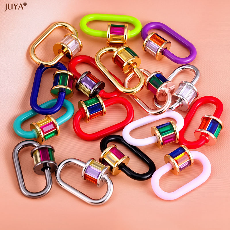 Jewelry Making Pins - JUYA 레인보우 크리스탈 에나멜 스크류 카라비너