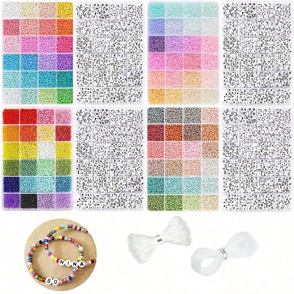 Jewelry Making Kits For Kids - 5760개 24칸 그리드 박스 3mm 시드