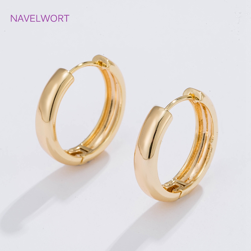 Jewelry Making Designs - 6가지 사이즈의 금도금 원형 후프 귀걸이
