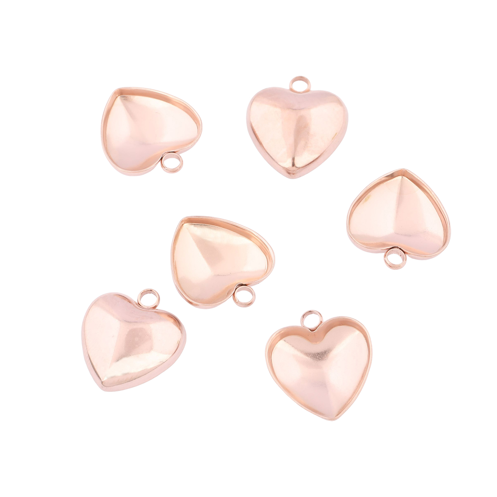 Pendant Blank Bezel - 20개 스테인리스 스틸 12mm 하트 포인트백