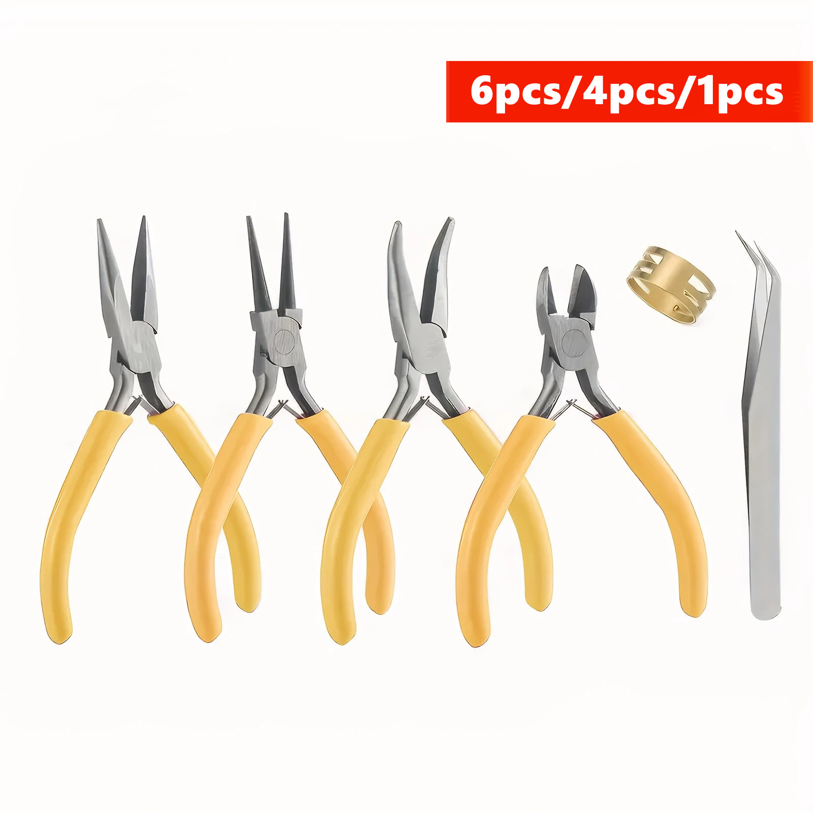 Jewelry Making Pliers Set - 6/4/1개 노란색 보석 제작용 펜치 세트