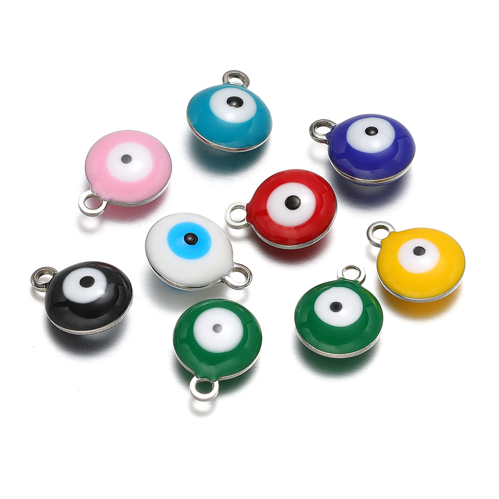 Jewelry Making Materials Wholesale - 20개/세트 방수 스테인리스 에나멜 악마의 눈