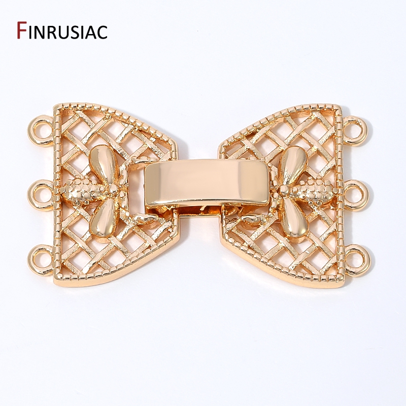 Jewelry Making Designs - 14K 금도금 황동 3열 진주 클래스프