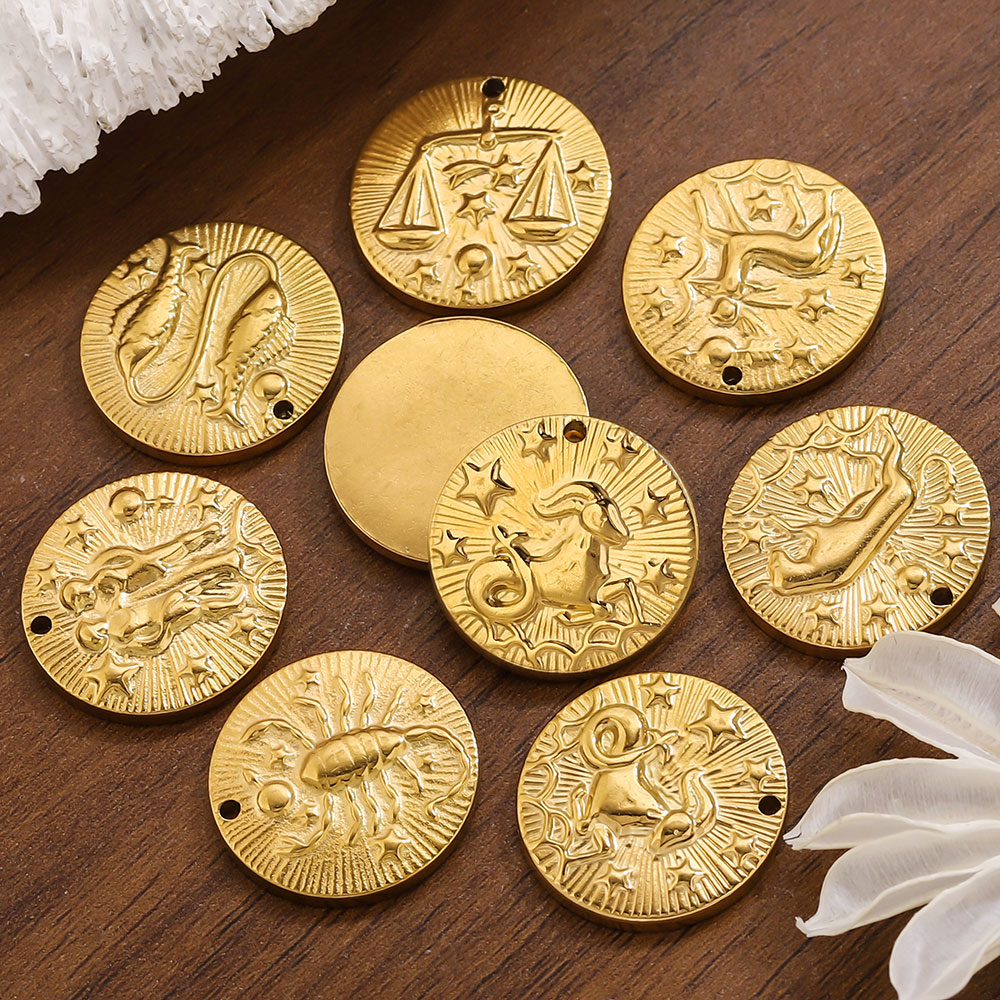 Jewelry Making Materials Wholesale - 5개 스테인리스 스틸 12궁도 참 장식