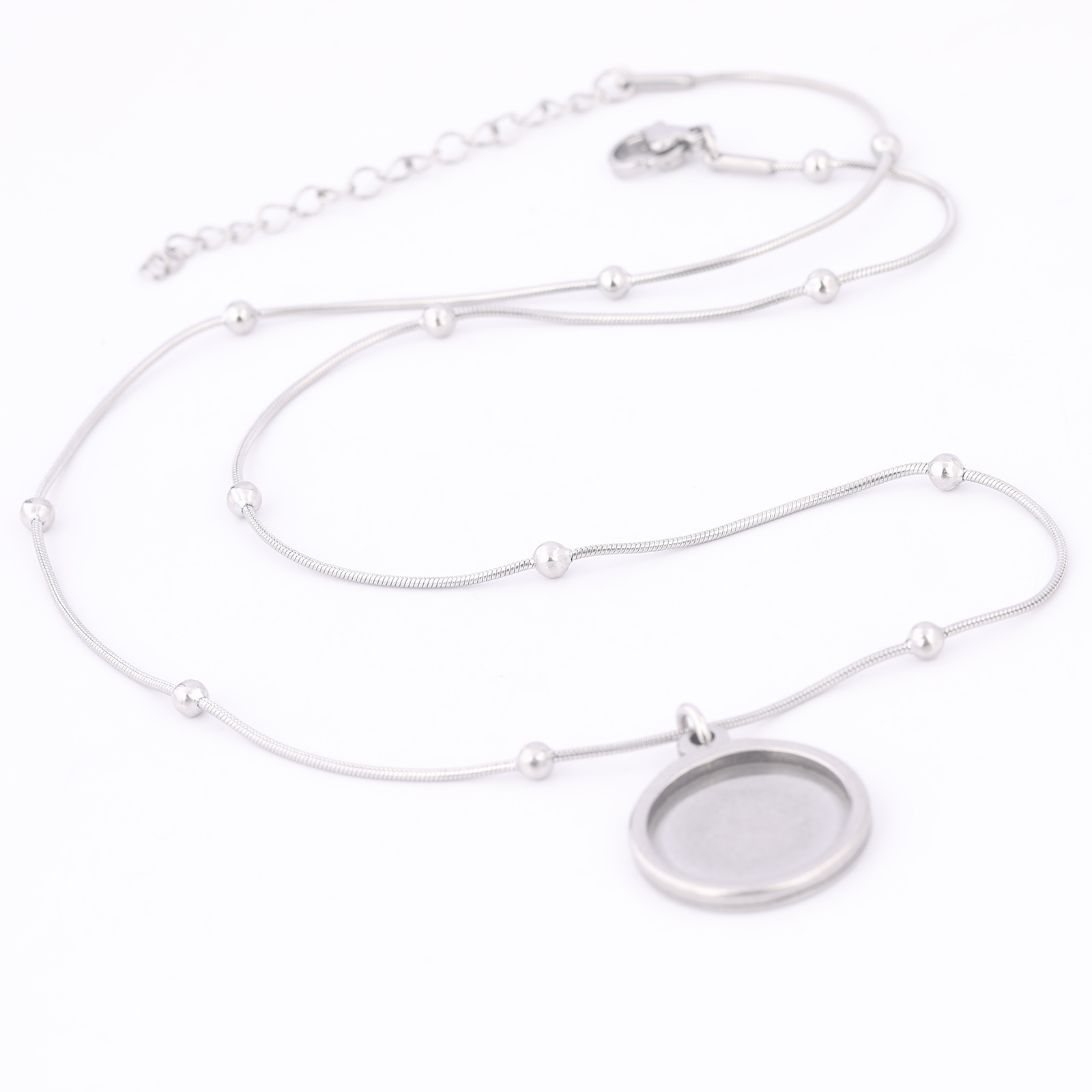 2개 스테인리스 스틸 볼 체인 목걸이 베젤 블랭크 15 - Pendant Blank Bezel 리뷰 및 가격