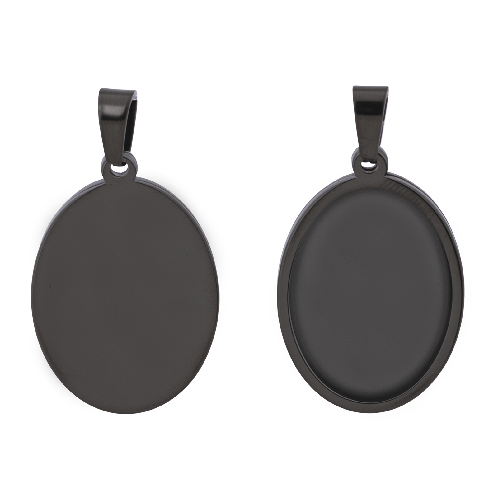 5개 스테인레스 스틸 블랙 타원형 카보숑 세팅 트레이  - Pendant Blank Bezel 리뷰 및 가격