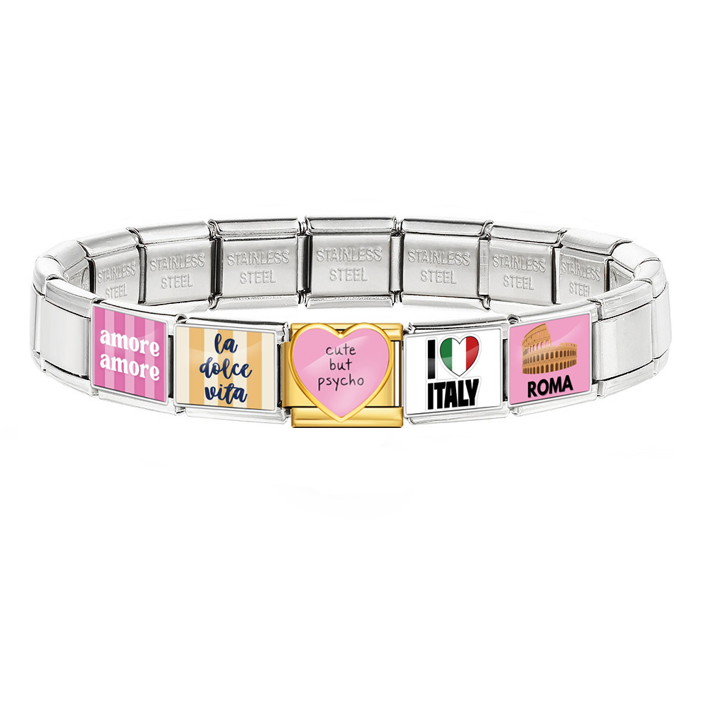 스테인리스 스틸 팔찌 사랑스러운 이탈리아 로마 테마 참 - Jewelry Making Rome 리뷰 및 가격