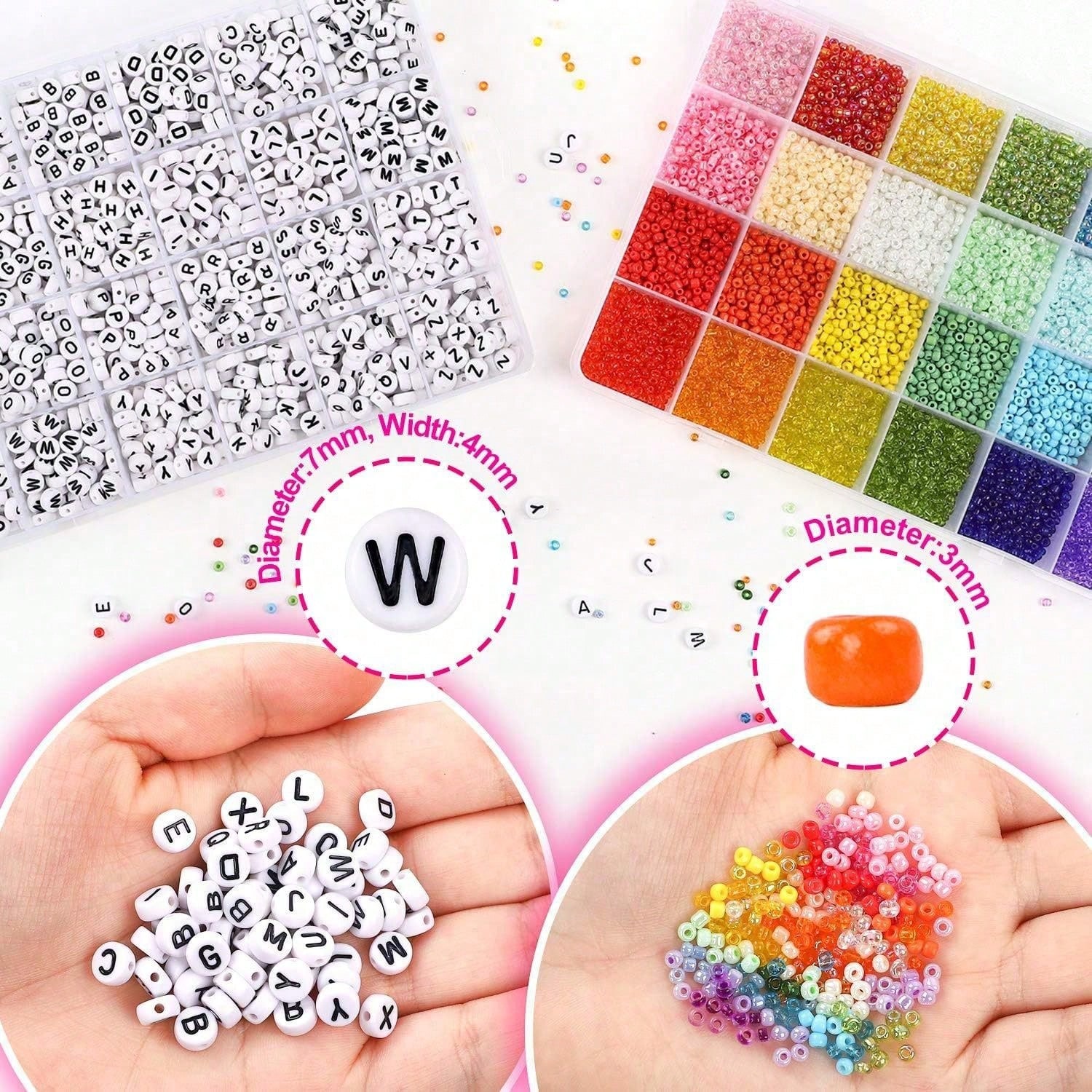 5760개 24칸 그리드 박스 3mm 시드 비즈와 알파 - Jewelry Making Kits For Kids 리뷰 및 가격