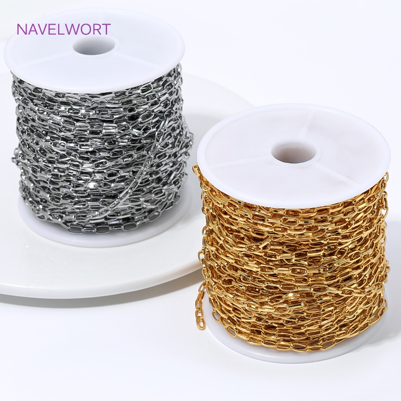 도매 대량 체인 18K 금도금 황동 플랫 타원형 케이블 - Jewelry Making Materials Wholesale 리뷰 및 가격