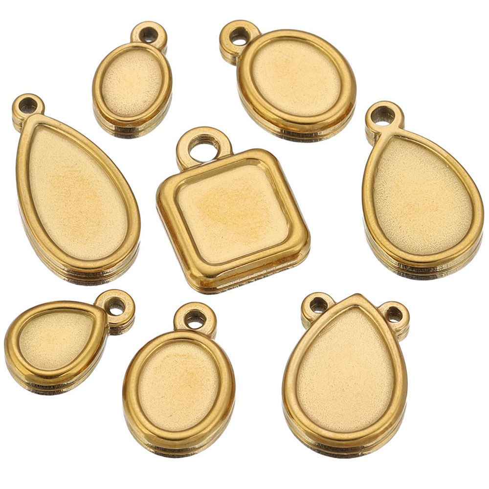 5개 스테인레스 스틸 사각형 드롭 라운드 타원형 베젤  - Pendant Blank Bezel 리뷰 및 가격