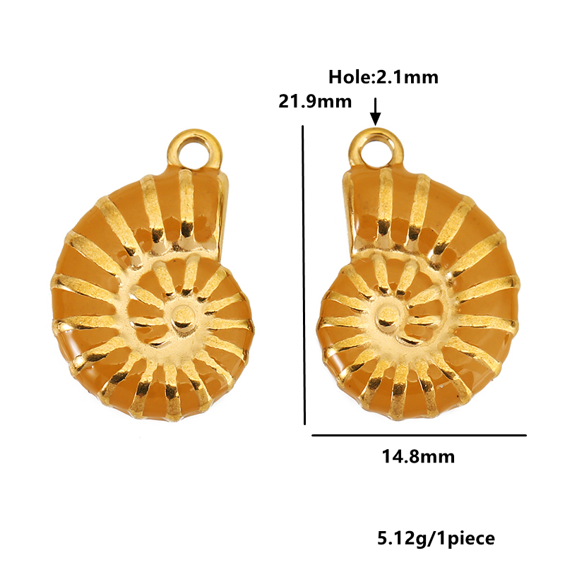 4pcs 스테인레스 스틸 조가비 골드 도금 에나멜 참  - Jewelry Making Materials Wholesale 리뷰 및 가격