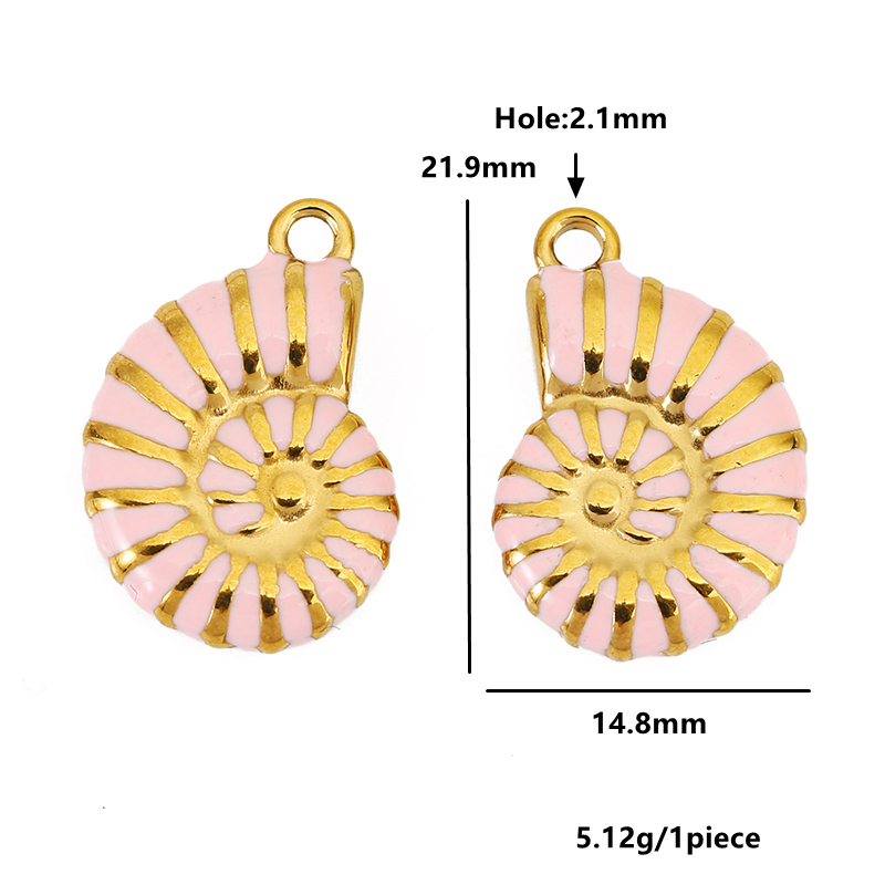 4pcs 스테인레스 스틸 조가비 골드 도금 에나멜 참  - Jewelry Making Materials Wholesale 리뷰 및 가격