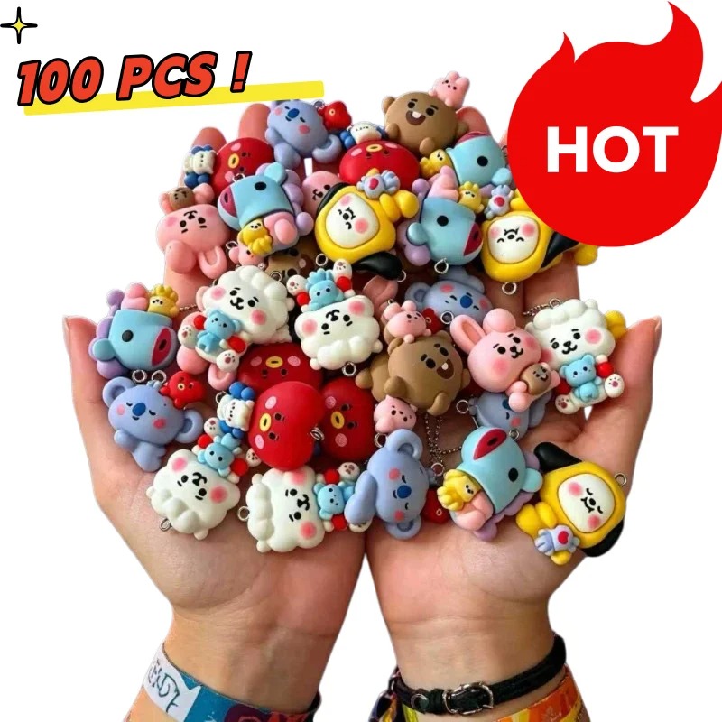 7pcs BT21 수지 만화 참 DIY 액세서리 공예  - Jewelry Making Designs 리뷰 및 가격