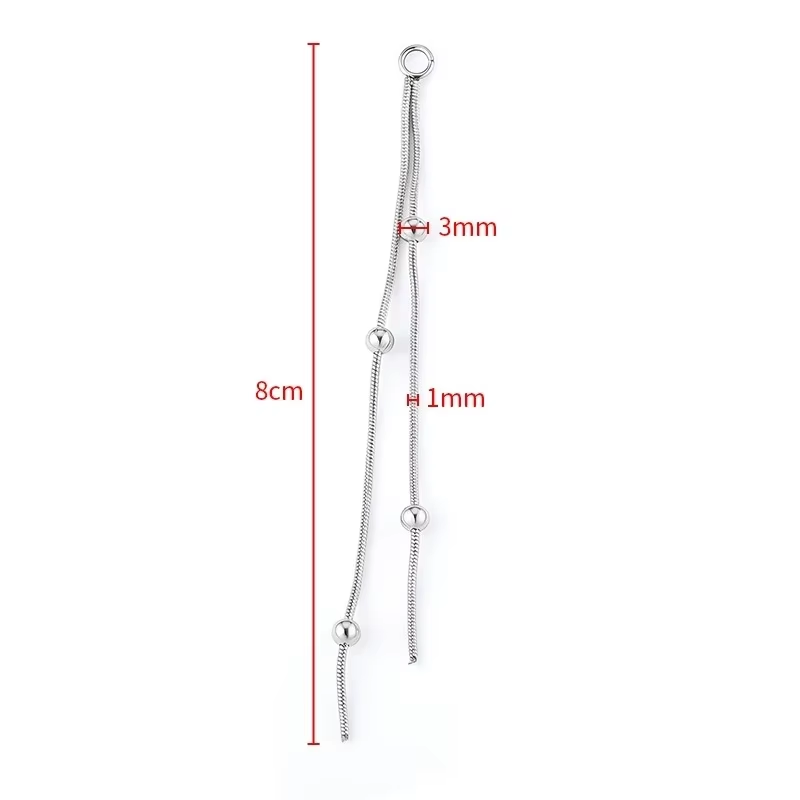 2pcs 스테인레스 스틸 라인스톤 체인 태슬 펜던트 귀 - Jewelry Making Materials Wholesale 리뷰 및 가격