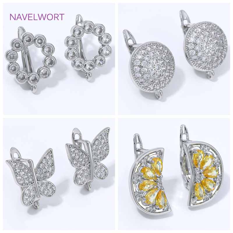 18K 금도금 부채꼴 꽃 귀걸이 고리, 황동 기본 고정 - Jewelry Making Designs 리뷰 및 가격
