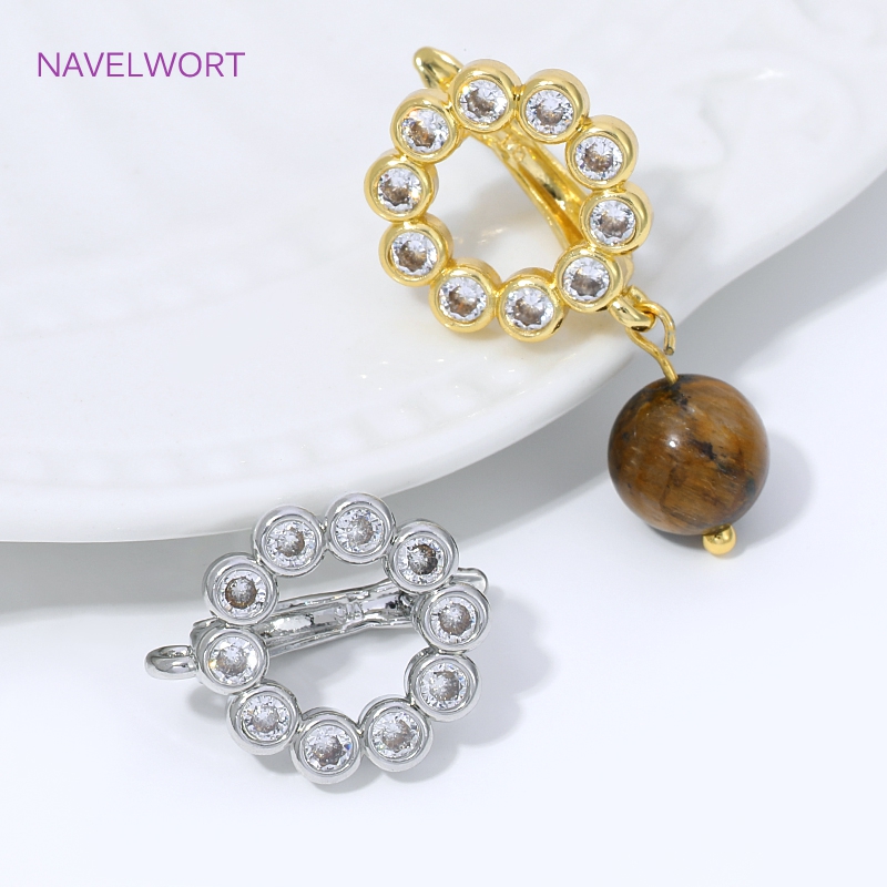 18K 금도금 부채꼴 꽃 귀걸이 고리, 황동 기본 고정 - Jewelry Making Designs 리뷰 및 가격