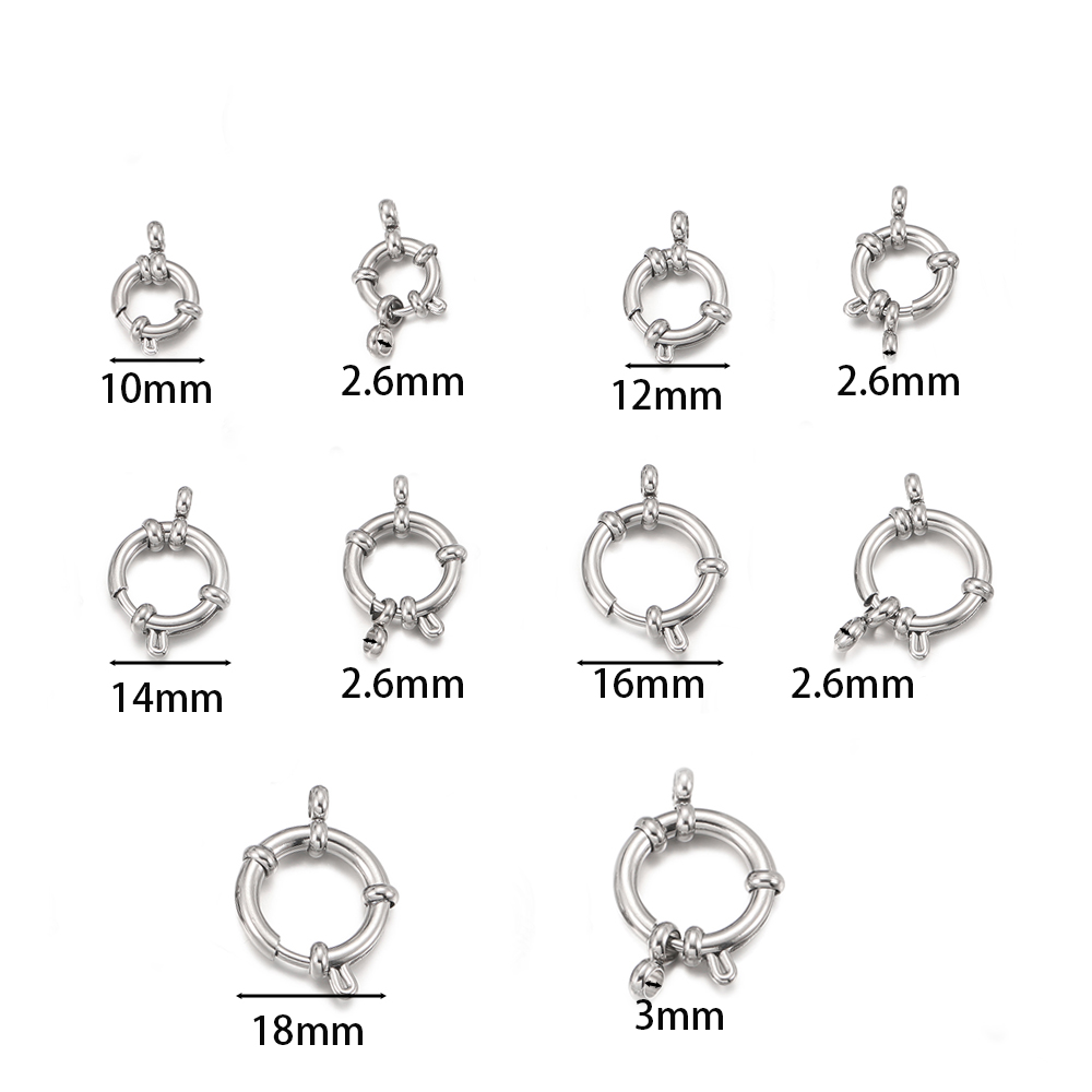 2개 스테인리스 스틸 원형 스프링 클래스프 훅 팔찌 쇄 - Jewelry Making Pins 리뷰 및 가격