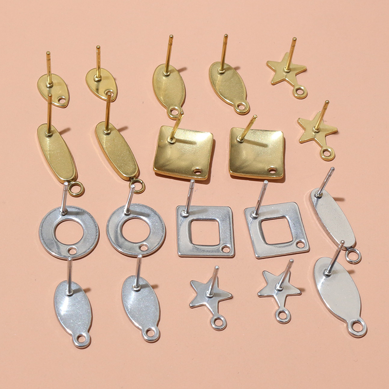 20pcs 스테인레스 스틸 공예 귀걸이 스터드 기하학적 - Jewelry Making Designs 리뷰 및 가격