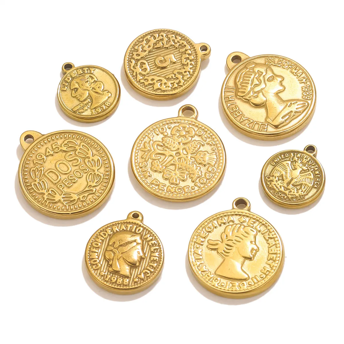 목걸이 쥬얼리에 대한 5PCS 스테인레스 스틸 메달 코 - Jewelry Making Materials Wholesale 리뷰 및 가격