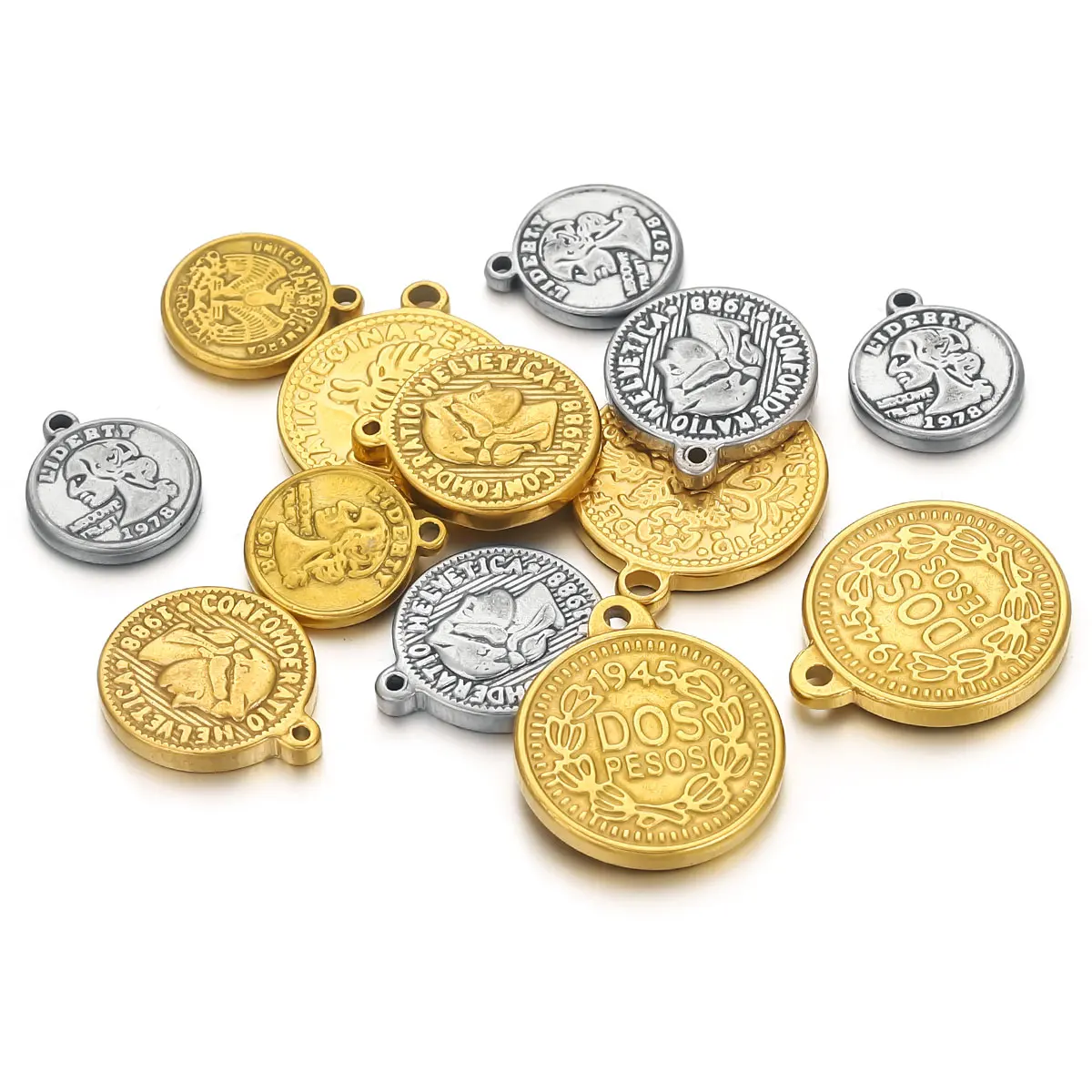 목걸이 쥬얼리에 대한 5PCS 스테인레스 스틸 메달 코 - Jewelry Making Materials Wholesale 리뷰 및 가격