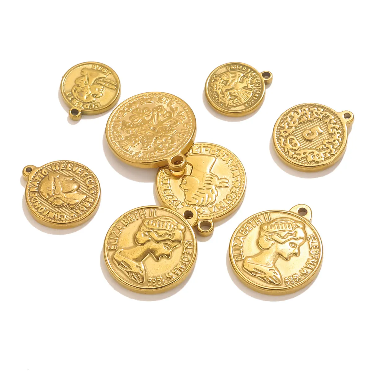 목걸이 쥬얼리에 대한 5PCS 스테인레스 스틸 메달 코 - Jewelry Making Materials Wholesale 리뷰 및 가격