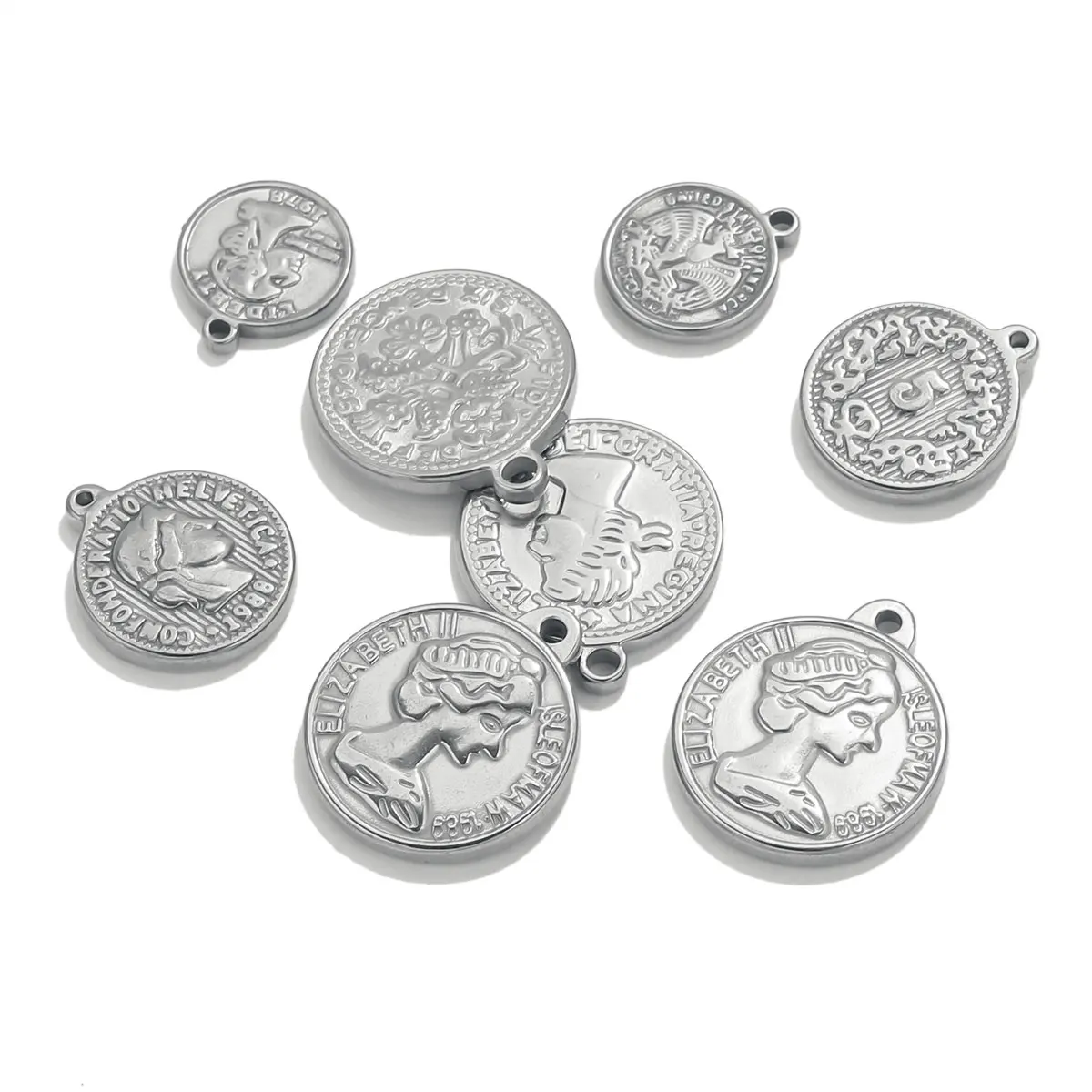 목걸이 쥬얼리에 대한 5PCS 스테인레스 스틸 메달 코 - Jewelry Making Materials Wholesale 리뷰 및 가격