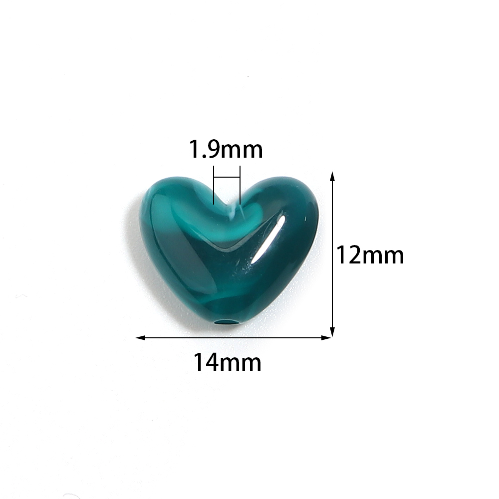 20pcs 더블 컬러 하트 비즈 모양 아크릴 비즈 쥬얼 - Jewelry Making Materials Wholesale 리뷰 및 가격