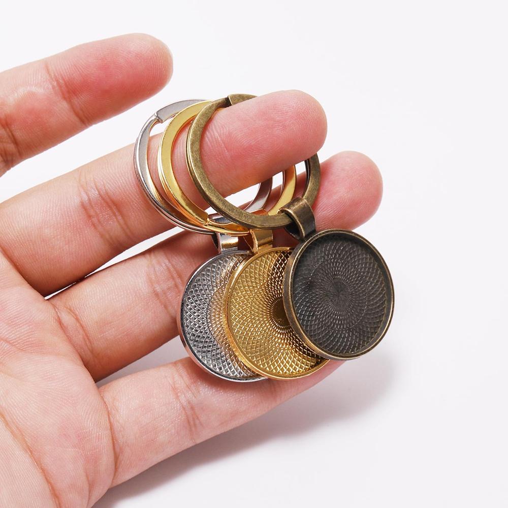 펜던트 베젤이있는 5 개/몫 25mm 키 체인 DIY  - Pendant Blank Bezel 리뷰 및 가격
