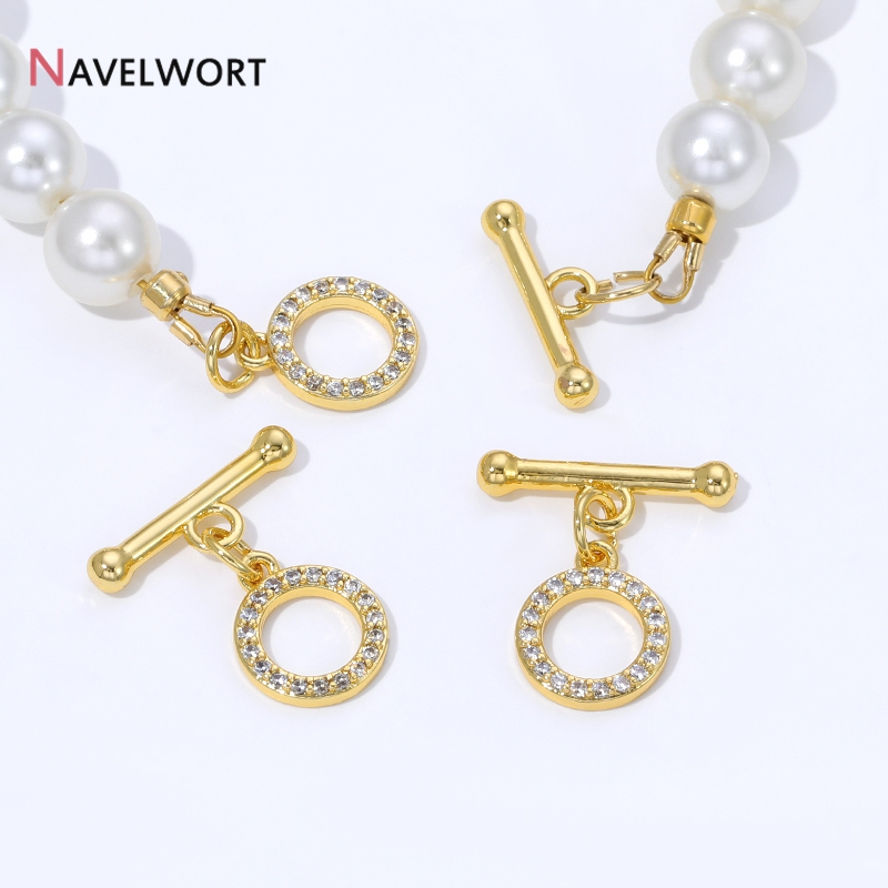 18K 금도금 황동 지르콘 인레이드 OT 클래스프 커넥 - Jewelry Making Designs 리뷰 및 가격