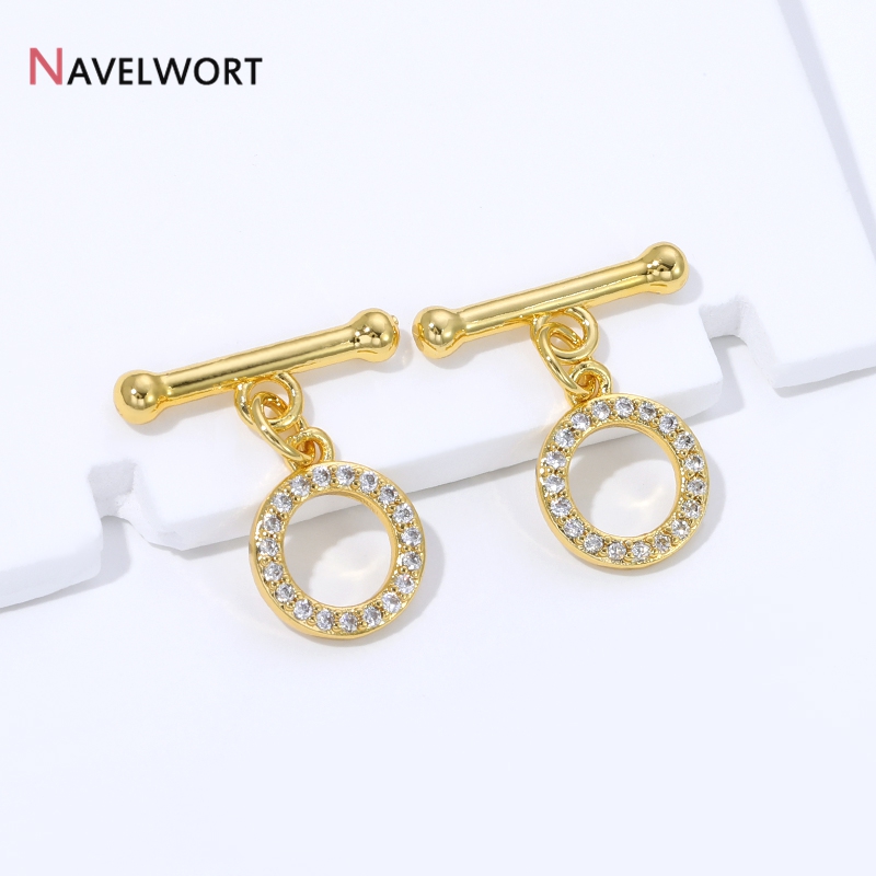 18K 금도금 황동 지르콘 인레이드 OT 클래스프 커넥 - Jewelry Making Designs 리뷰 및 가격