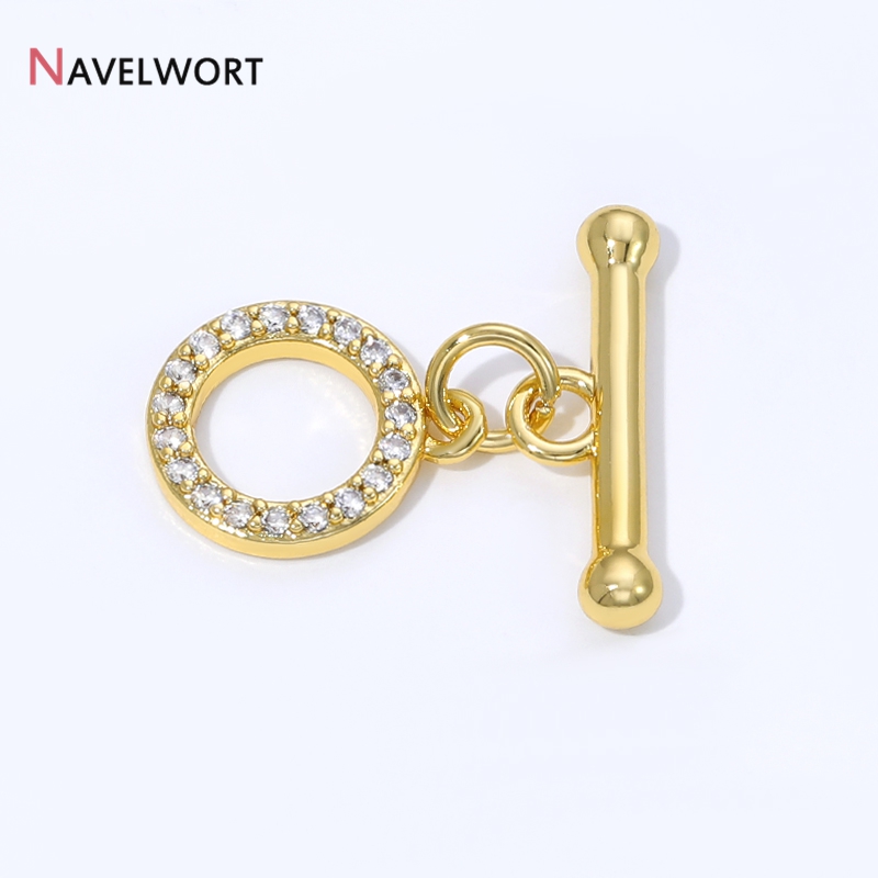 18K 금도금 황동 지르콘 인레이드 OT 클래스프 커넥 - Jewelry Making Designs 리뷰 및 가격