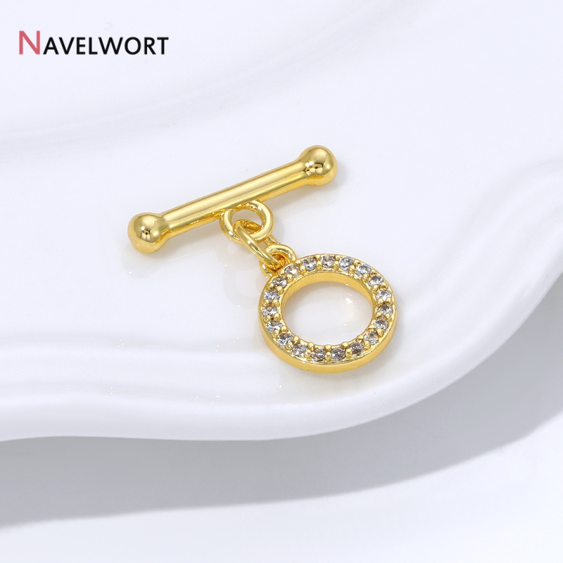 18K 금도금 황동 지르콘 인레이드 OT 클래스프 커넥 - Jewelry Making Designs 리뷰 및 가격