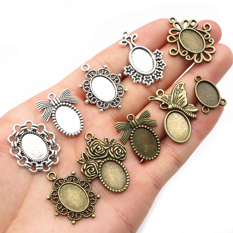 20pcs 적합 10x14mm Cabochons 타원형 - Pendant Blank Bezel 리뷰 및 가격